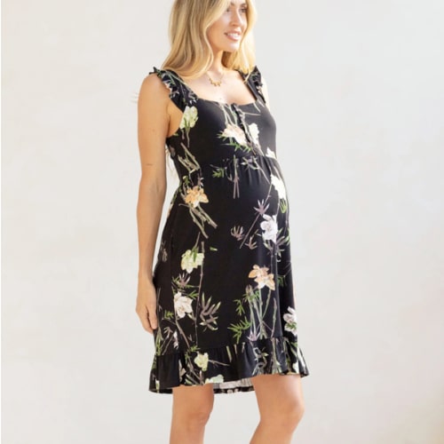Grace Maternity Labor Delivery & Nursing Gown in Black – Angel Maternity USA