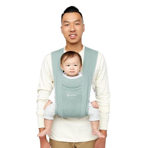 Ergobaby Embrace Baby Carrier Newborn to Toddler - Breathable Baby Carriers for Summer - Cozy Essentials (7-25 Pounds), Ponte Knit, Jade Green
