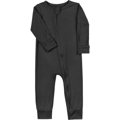 Aablexema Baby Footless Pajamas Zipper with Mitten, Rayon from Bamboo, Infant Long Sleeve Romper Pjs