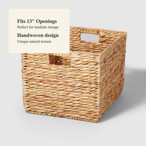 Large Woven Water Hyacinth Milk Crate - Brightroom™: Handwoven Decorative Storage Basket, Fits 13" Cube System