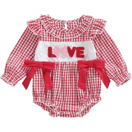 Baby Girl Easter Romper Bunny Carrot Bow Bubble Bodysuit Doll Collar Long Sleeve Smocked Tops for Spring