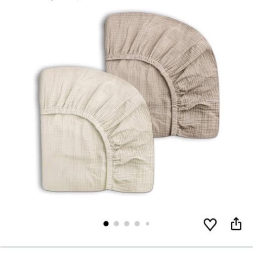 Mini Crib Sheets for Baby Boy Girl 2 Pack, Neutral Mini Crib Mattress Sheet 24" x 38", Muslin Nursery Bedding Soft and Breathable Comfort (Beige & Cream)