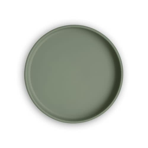 mushie Classic Silicone Suction Plate | BPA-Free Non-Slip Design (Dried Thyme)