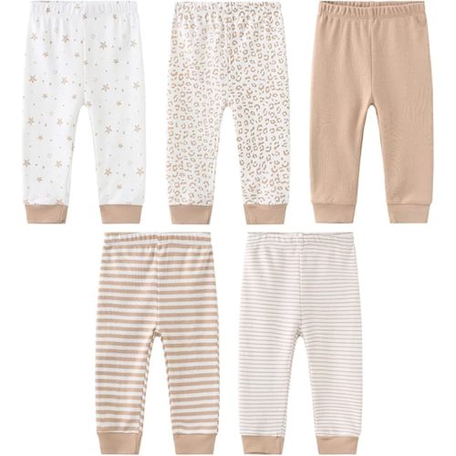Unisex Baby Boy Girl Pants Sets Cotton Soft Infants Bottoms Casual 5 Pack 0-12 Month Babies' Leggings