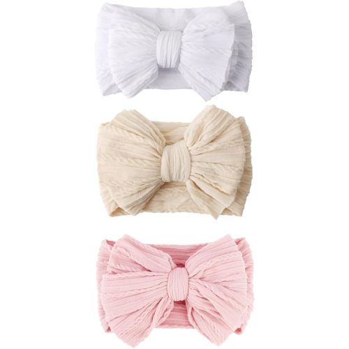 Baby Bows Headbands Nylon Newborn Baby Headbands Toddler Infant Hairbands with Big Bows for Baby Girl Newborn Essentials