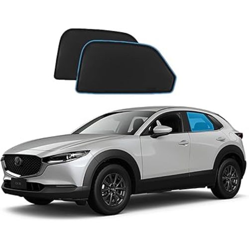 Custom Magnetic Mesh Sunshade for Mazda CX30 2020-2025, Side, Rear & Port Windows Sun Blind for Baby Protection, UV/Heat Reduction,Privacy Shield (2 pcs Rear Window Shades)