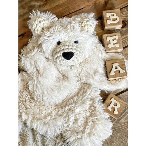 Polar Bear Plush, Bear Lovey, nursery woodland plush animal, woodland nursery decor
