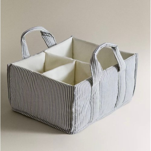 STRIPED BABY CLOTHES ORGANIZER WITH HANDLE