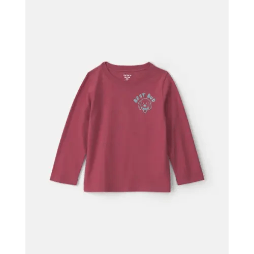 Toddler Boy 'Let's Go Pet A Doggo' Long-Sleeve Graphic Tee - Burgundy | Carter's