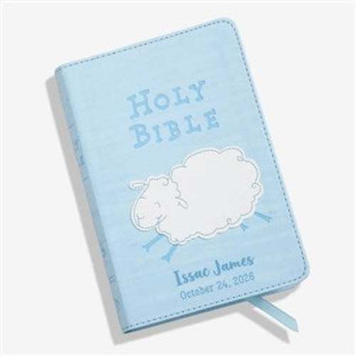 Woolly Lamb Personalized Children's Bible - Blue