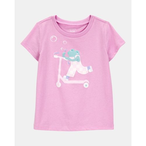 Toddler Girl Scooter Frog Short-Sleeve Graphic Tee - Pink | Carter's
