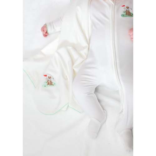 Golf Dog Embroidered Pip Blanket