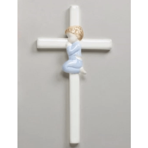 Praying Boy Wall Cross 7.5"