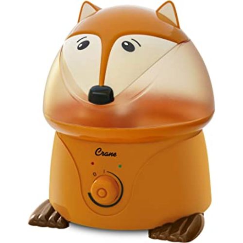 Crane 1 Gallon Animal Cool Mist Ultrasonic Humidifier for Kids' Bedroom and Nursery, Automatic Shut off, Adjustable Output, Fox