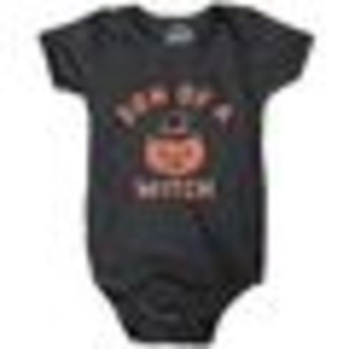 Son Of A Witch Baby Bodysuit Funny Halloween Jack-o-lantern Infant Jumper - Crazy Dog Baby Bodysuit For Halloween Season Black 18 Months