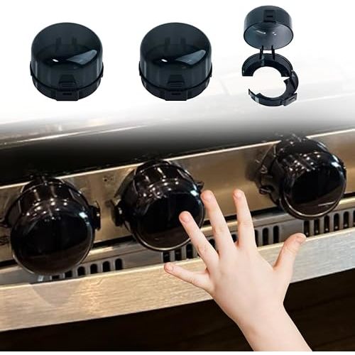 Stove Knob Safety Covers & Gas Stove Knob Locks - Childproof Oven Lock 5 Pack, Heat-Resistant ABS Stove Locks Child Safety Universal Fit Knob Covers
