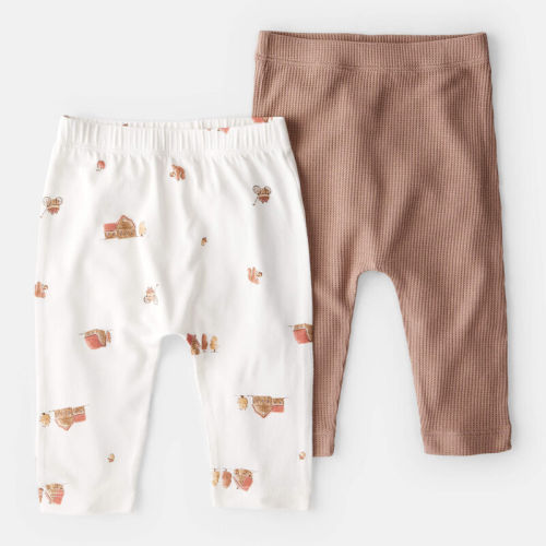 Brown/White Baby Barn Print PurelySoft Pull-On Pants - Brown/White | Carter’s Oshkosh Canada