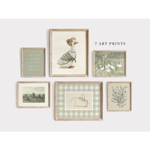 Nursery Gallery Wall Set, Sage Green Nursery Print, Kids Room Decor, Digital Download