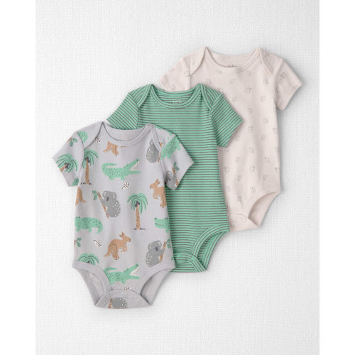 Baby 3-Pack Organic Cotton Bodysuits in Aussie Friends Print | Carter’s Oshkosh Canada