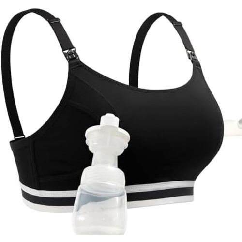 Momcozy 2-in-1 Hands Free Pumping Bra, Adjustable Breast Pump Bra with Wide Support Band for Breastfeeding Moms