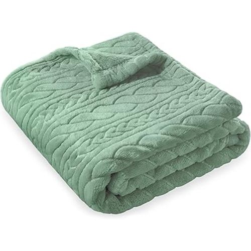 BORITAR Baby Blanket for Boys Soft Fluffy Fuzzy Blankets, Warmer Comfort 3D Lightweight Bed Blanket for Toddlers Infant Newborn and Home Decor (30x40 inch, Sage Green)