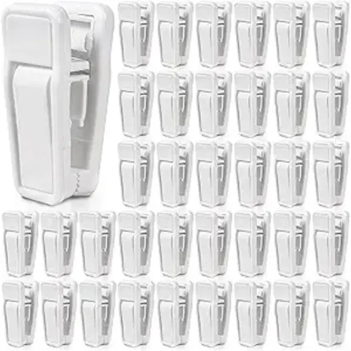 40 Pcs Plastic Baby Hanger Clips Slim-line Finger Clips Set for Clothes Hanger Velvet Hanger (White)