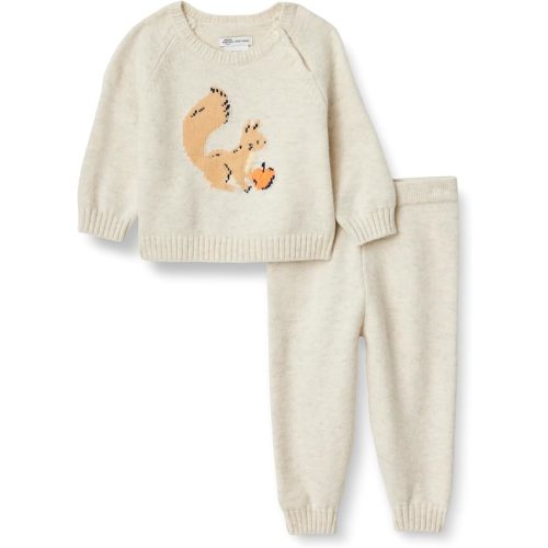 Amazon Essentials x Sofia Grainge Toddler and Baby Boys' Cotton-Nylon Knit Sweater Set with Crew Neckline