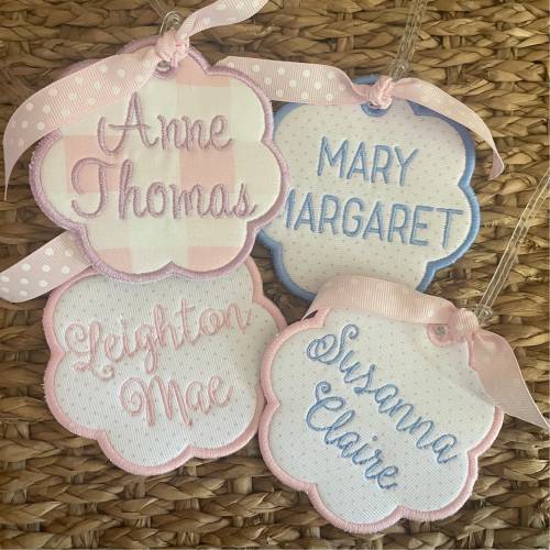 Personalized initial name kids backpack bag tags, monogrammed diaper bag luggage tags, baby boy girl bag tag personalized, sports bag name