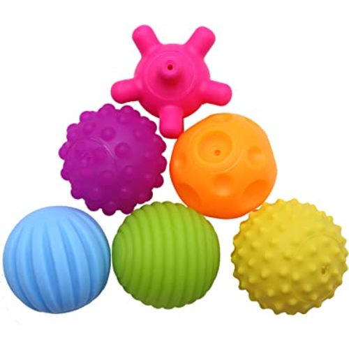 6 Pack Sensory Balls for Kids, Massage Soft & Textured Balls Baby Hands Squeeze Balls Set Develop Kid's Tactile Senses Toys for Touch Hand Ball