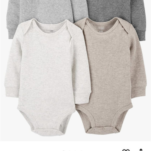 Simple Joys by Carter's Baby 4-pack Soft Thermal Long Sleeve Bodysuits