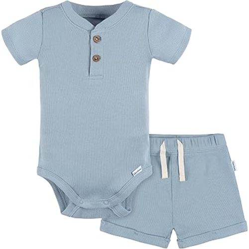 Gerber Unisex Baby Bodysuit and Short Set