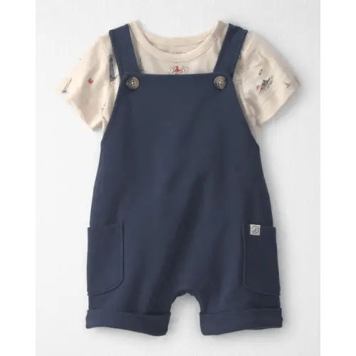 Baby 2-Piece Organic Cotton Shortall Set in Coastal Vacation - Little Planet | Carter's