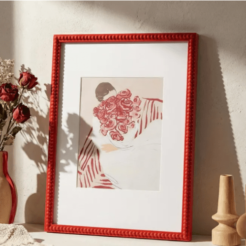 Colorful Beaded Gallery Wall Frame, Style G (Red Beaded)