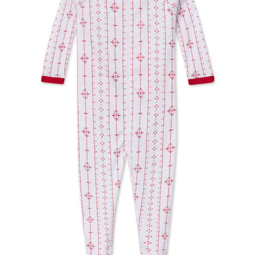 LAKE | Baby | Pima Cotton Pajamas | Pomegranate Splendor Stripes Baby Sleeper