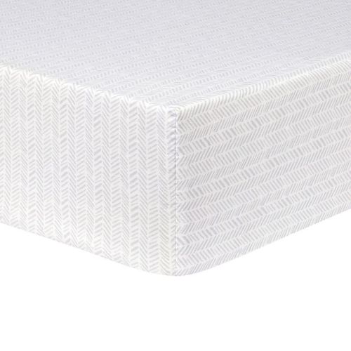 Trend Lab® Herringbone Fitted Flannel Crib Sheet in - Gray/white