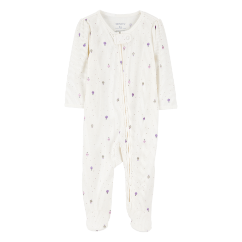 2-Way Zip Pajamas - NB (Color: White Air Balloon)