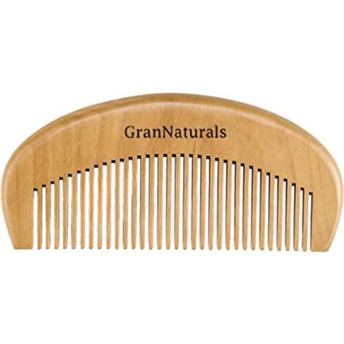 GranNaturals Wooden Comb for Detangling & Styling Wet or Dry Hair - Small Pocket Sized Fine Tooth Natural Wood for Curly, Thin, Thick, Wavy, or Straight Hair - Birthing & Labor Tool