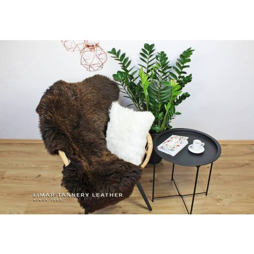 Brown Chocolate Natural Sheepskin | Sheepskin Rug | Soft Hair | Work from Home | Sheepskin Throw | Leather