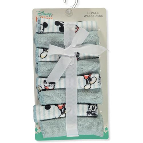 Disney Baby Big Boys' 8-Pack Mickey Mouse Washcloths Set - White/Multi, one Size - one size