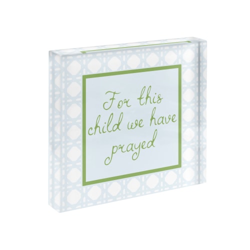 For This Child We Have Prayed Rattan Print in Acrylic Frame