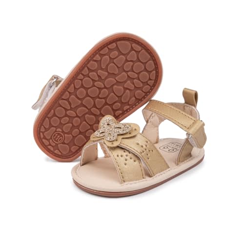 Babelvit Infant Baby Girl Boy Sandals Comfort Premium Summer Outdoor Casual Beach Shoes with Flower Bowknot Anti Slip Rubber Sole Newborn Toddler Prewalker First Walking Shoes