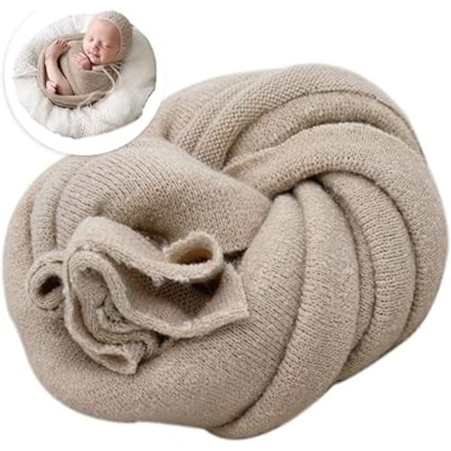 Newborn Posing Wrap Newborn Photography Props Soft Stretch Knit Blanket Handmade Wrap for Baby Boys Girls Photoshoot