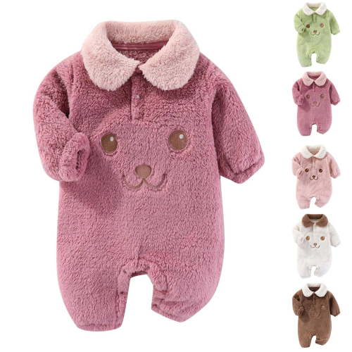 Yaltungu Baby Onesie Winter Boy Girl Clothes Toddler Newborn Fleece Comfy Jumpsuits Infant Warm Cute Pjs