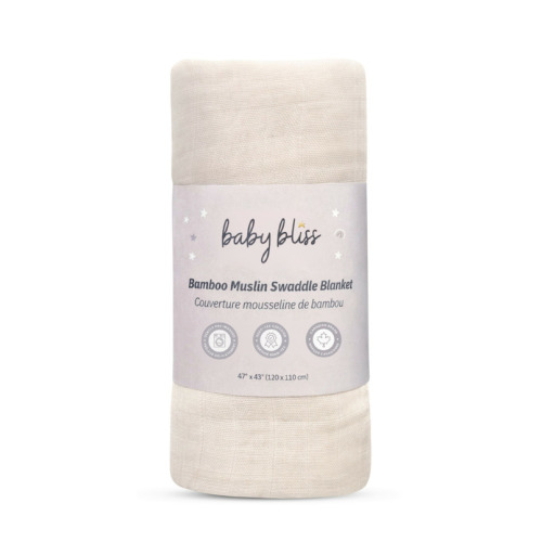Buy Baby Bliss Bamboo Muslin Swaddle Blanket Sand at Well.ca | Free Shipping $35+ in Canada