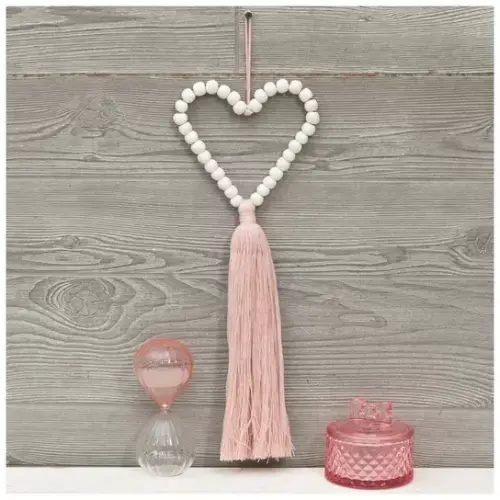 Beaded Heart With Tassel Wall Decor | Hobby Lobby | 2283562