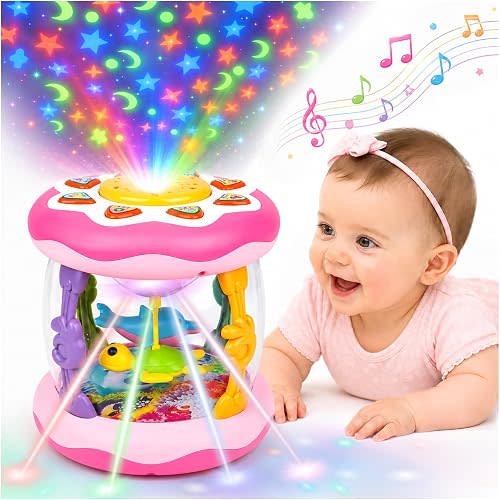 Baby Girl Toys 0-6 Months: Ocean Rotating Projector Musical Light Up Toy