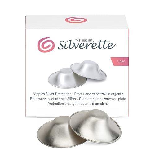 Silverette Nursing Cups, Postpartum Essentials, The Real, Medium | Pure 100% Sterling Silver Nursing Cups, Nipple Shields for Breastfeeding Newborn, Silver Nipple Covers, Made in Italy, Gift