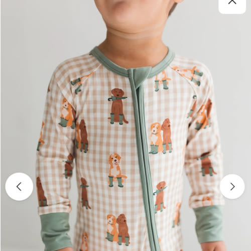 Green Pup Friends Zipper Romper - PRE-ORDER ships 4/25 – In My Jammers