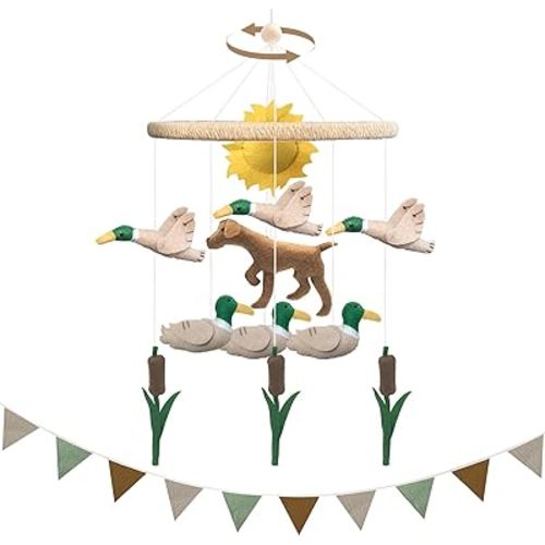 Mallard Duck Baby Crib Mobile Set with 7.75ft Pennant Banner Flags
