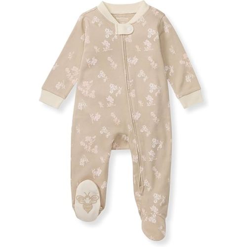Burt's Bees Baby Girls' Organic Cotton Sleep and Play Footed Pajamas